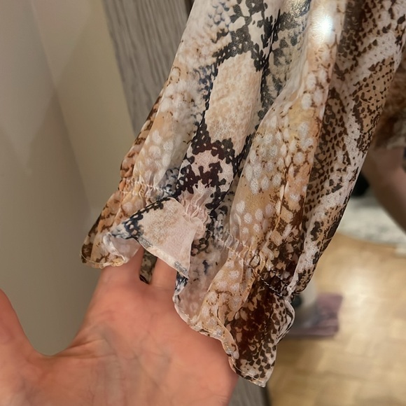 Maje Sz 1 3/4 sleeve snakeskin print dress - Picture 8 of 16